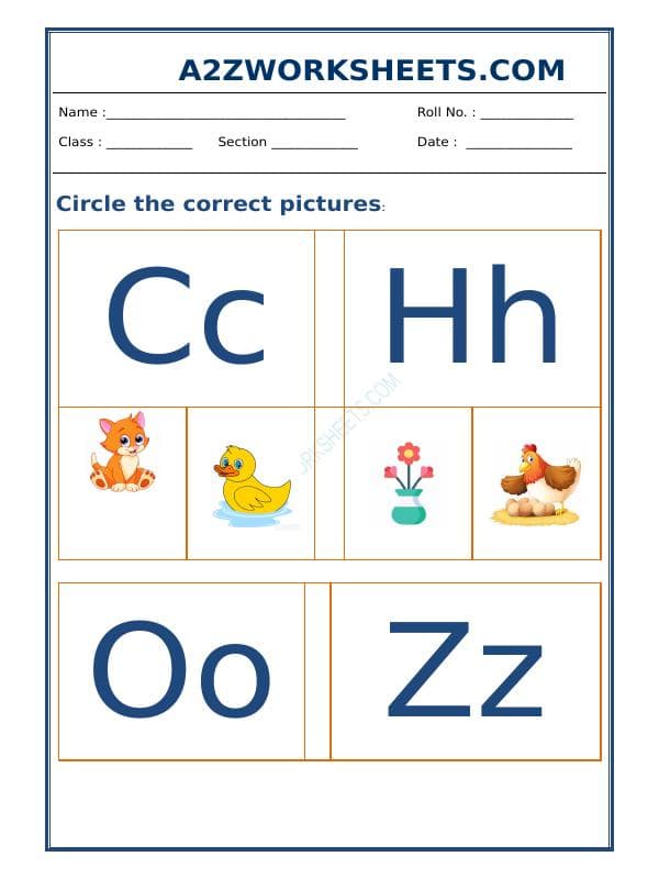 Nursery - Circle The Correct Letter-05