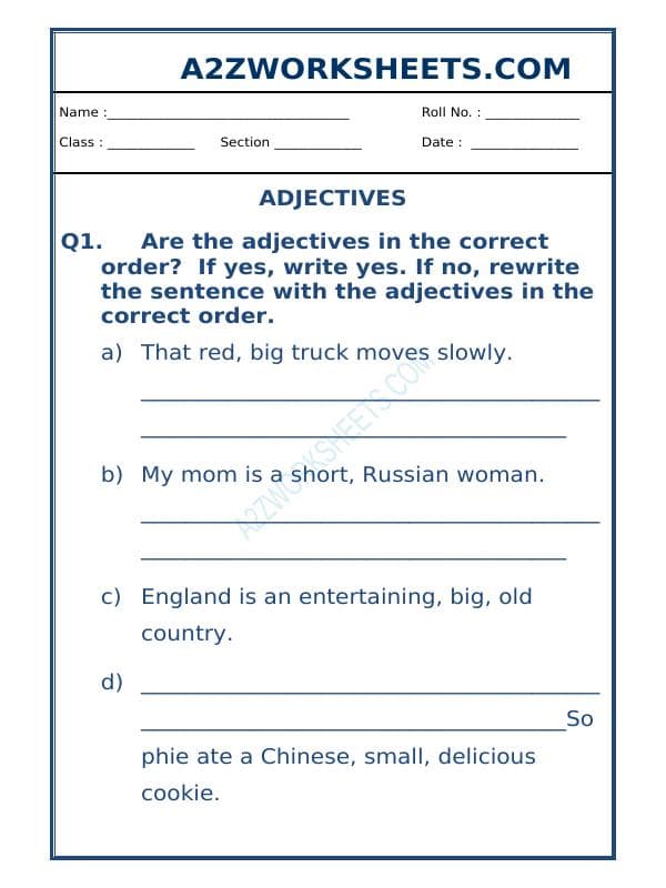 Class-V-English Adjectives Worksheet-07