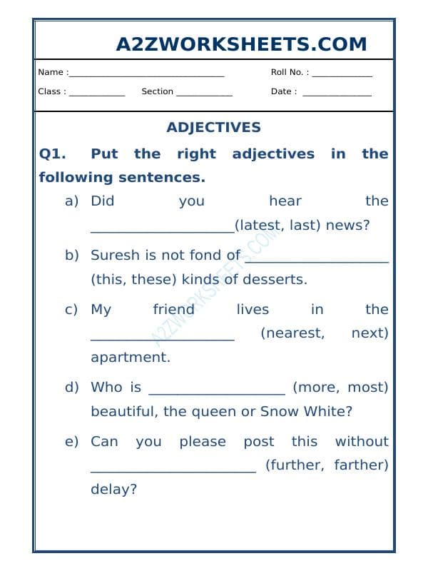 Class-Vi-English Adjectives Worksheet-08