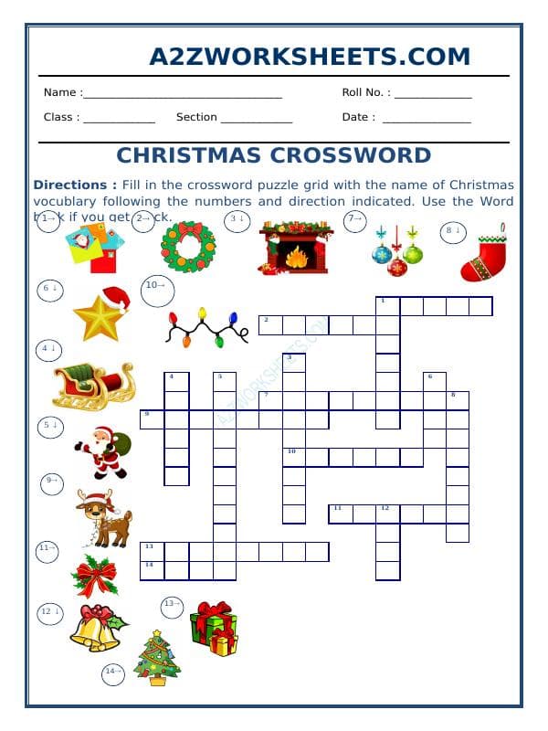 Class-Iii-Cross Words-Christmas