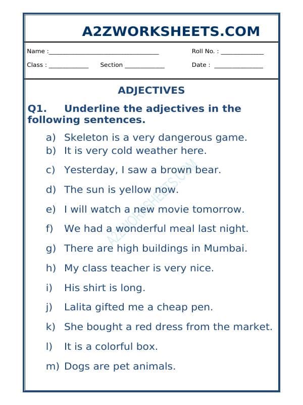 Class-Ll-English Adjective Worksheet-05