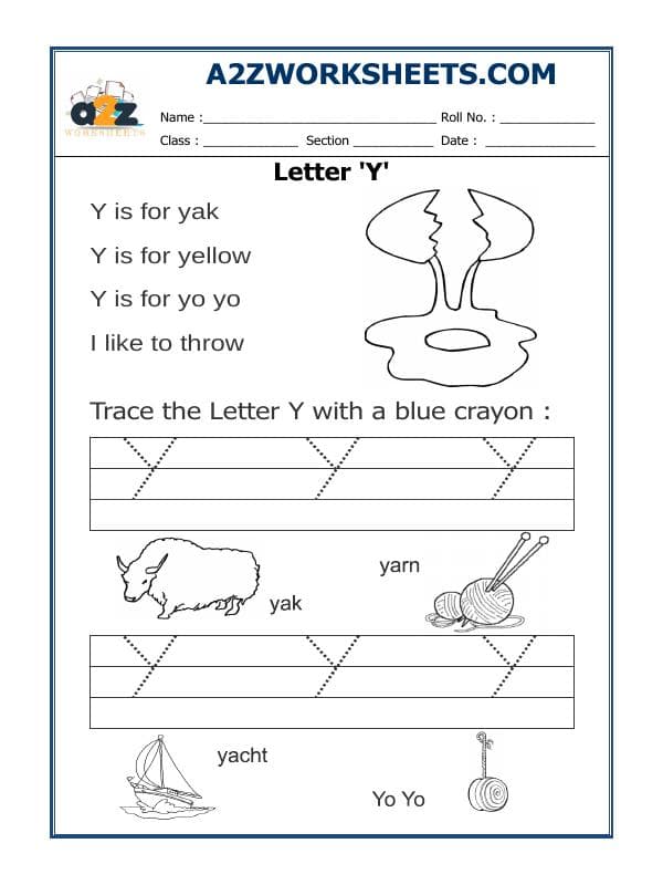 Trace The Letter Y