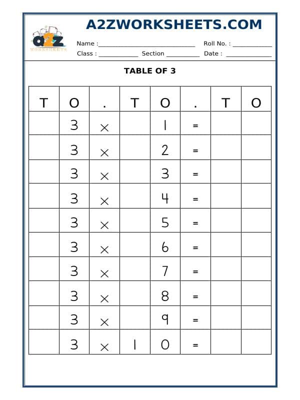 Table Of Three