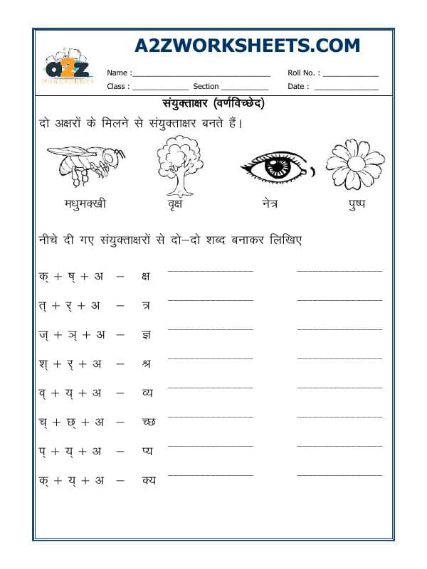 Hindi Worksheet - Hindi Varn Viched
